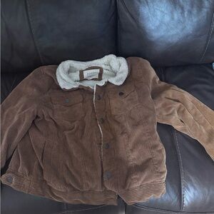 Ash Kids Brown Corduroy Jacket with Sherpa Lining